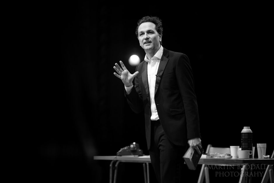 Matthew Rhys performs "Playing Burton" at The Old Vic Theatre, London , ahead of a fundraising tour for the Welsh National Theatre